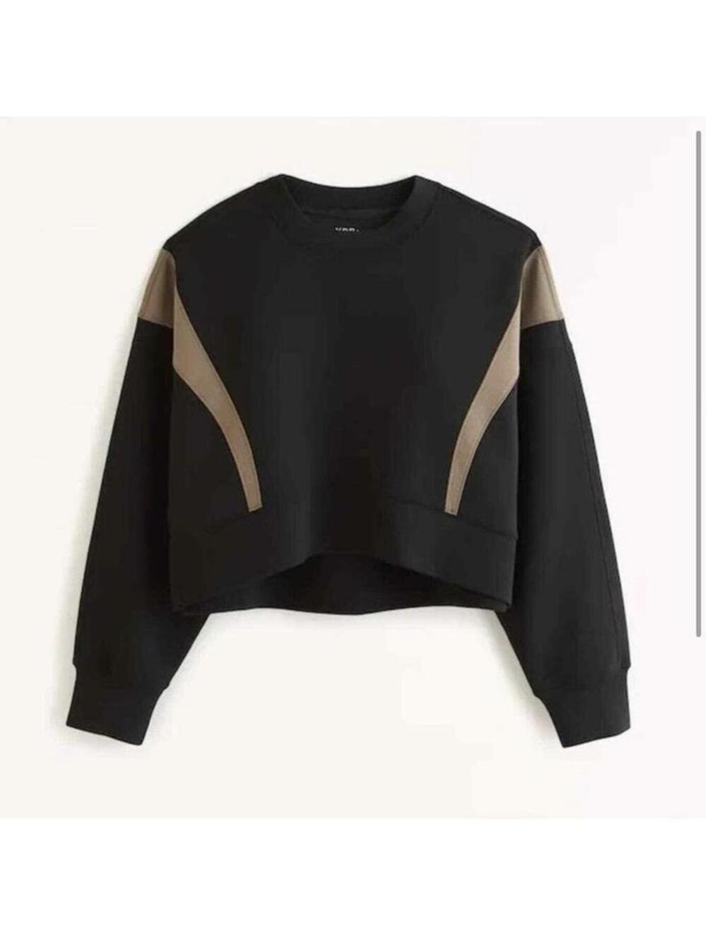 Abercrombie & Fitch YPB Neoknit Mini Crew Neck Sweatshirt Black Women’s Small - Picture 11 of 11